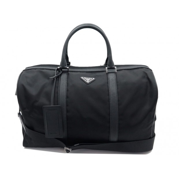 NEUF SAC DE VOYAGE A MAIN PRADA 2VC002 45 CM TOILE CUIR CABINE TRAVEL BAG 1450€