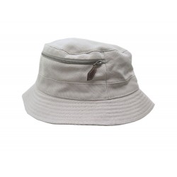 NEUF CHAPEAU HERMES SESAME TISSU BEIGE & TIRETTE EN CUIR TAILLE 60 BOB HAT 350€