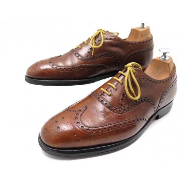 CHAUSSURES CHURCH'S CHETWYND RICHELIEU 9F 43 BOUT FLEURI CUIR MARRON SHOES 620€