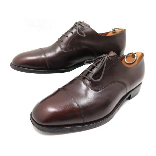 CHAUSSURES JM WESTON 300 RICHELIEU BOUT DROIT 10D 44 EN CUIR MARRON SHOES 690€