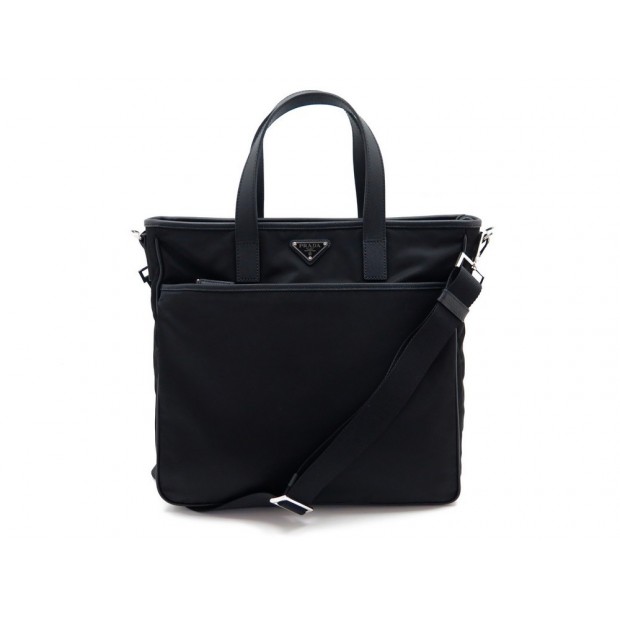 NEUF SAC A MAIN PRADA PORTE PC DOCUMENTS EN NYLON NOIR BANDOULIERE HANDBAG 850€