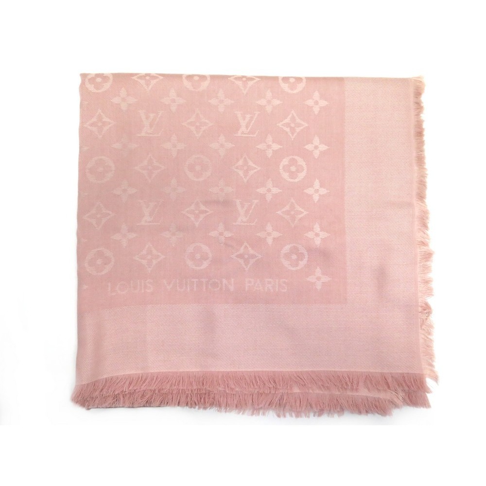 Louis Vuitton Brown Silk/Wool Pailettes Monogram Shawl Scarf