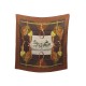 FOULARD HERMES CARRICK A POMPE CARRE 90 EN SOIE MARRON BROWN SILK SCARF 370