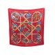 FOULARD HERMES CARAIBES CHRISTIANE VAUZELLES CARRE 90 SOIE ROUGE SILK SCARF 370€