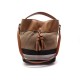 SAC A MAIN BURBERRY ASHBY MEDIUM EN TOILE TARTAN CUIR MARRON TOTE HAND BAG 830€