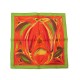 NEUF FOULARD HERMES LA TOUR EIFFEL S ENVOLE GAVROCHE EN SOIE ORANGE & VERT 170€