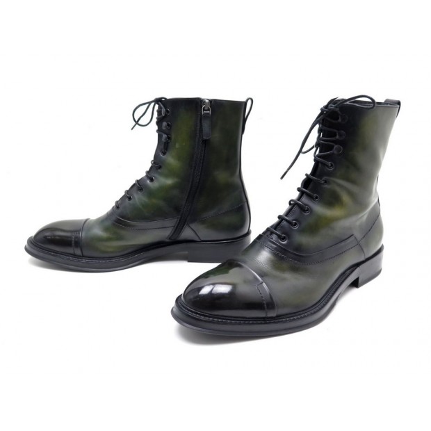 NEUF CHAUSSURES BERLUTI BERGEN BOTTINES 9 43 EN CUIR VERT BOTTILLONS BOOTS 1780€