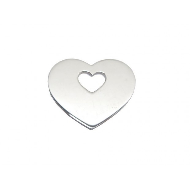 PENDENTIF POIRAY COEUR SECRET EN OR BLANC 18K 5.6 GR GOLD HEART PENDANT 990€