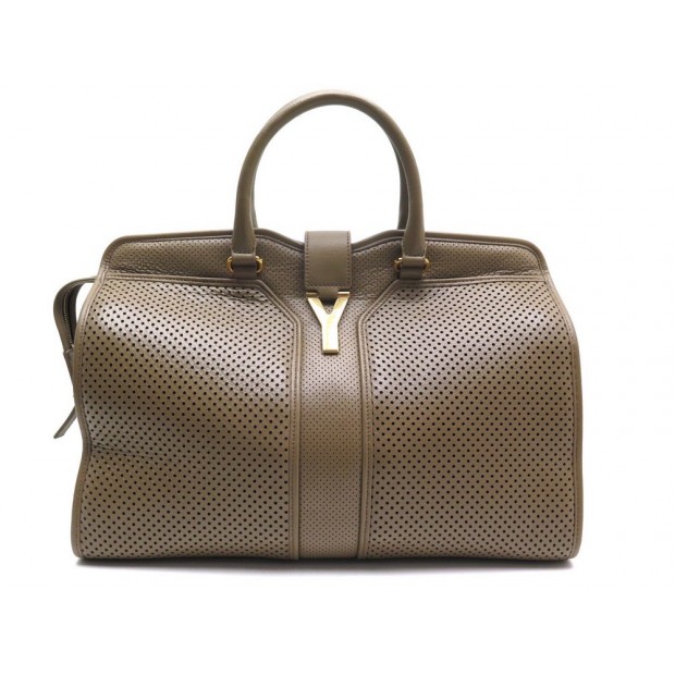 NEUF SAC A MAIN YVES SAINT LAURENT CHIC 275091 CUIR PERFORE PERFORATED LEATHER 