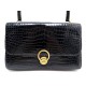  SAC HERMES CUIR CROCODILE NOIR 