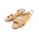 CHAUSSURES HERMES SANDALES ORAN A TALONS EN CUIR BEIGE 36.5 LEATHER SHOES 475€