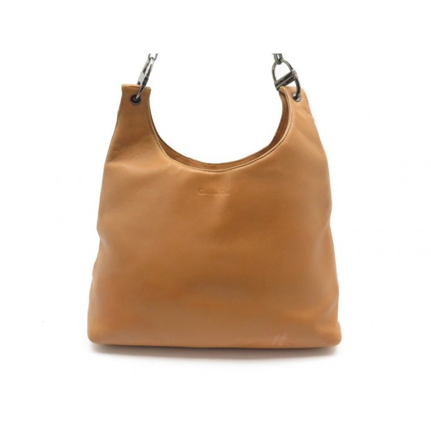 SAC A MAIN CHRISTIAN DIOR 33 CM CUIR CAMEL PORTE EPAULE LEATHER HAND BAG 1500€