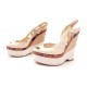 CHAUSSURES GUCCI 215813 SANDALES COMPENSEES 36.5 IT 37 CUIR BLANC SAC SHOES 600€