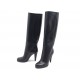 NEUF CHAUSSURES GUCCI 206778 BOTTES A TALONS 40 IT 41 FR CUIR NOIR BOOTS 1235