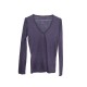 NEUF T SHIRT MANCHES LONGUES LORO PIANA T 40 IT 36 FR LAINE & SOIE VIOLET 790