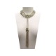 NEUF COLLIER ELIE SAAB METAL DORE 