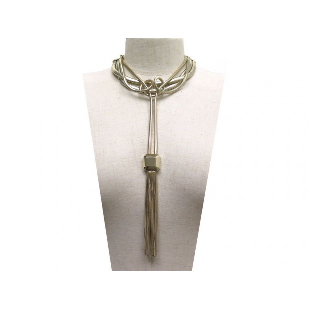 NEUF COLLIER ELIE SAAB METAL DORE 