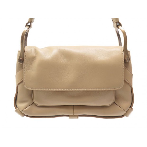 NEUF SAC A MAIN YVES SAINT LAURENT LIPSTICK 154064 EN CUIR BEIGE HAND BAG 1070