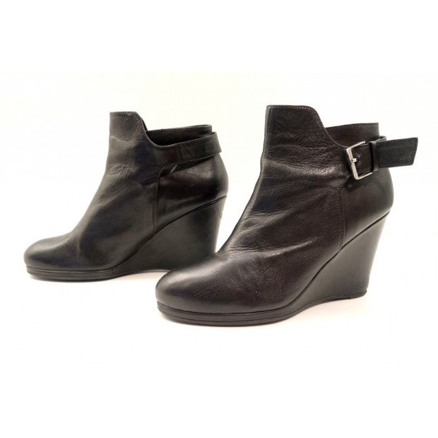 BOTTINES ZADIG & VOLTAIRE 38 LOW BOOTS COMPENSEES A BOUCLE CHAUSSURES CUIR 400€