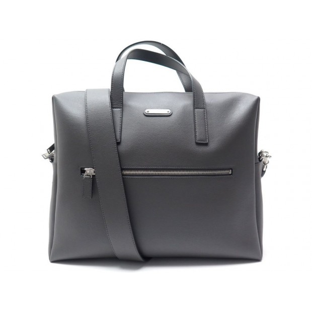 NEUF SACOCHE SAINT LAURENT BOLD BRIEFCASE 484480 BANDOULIERE CUIR GRIS BAG 990€