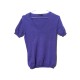 PULL LORO PIANA MANCHES COURTES COL V 40 IT 36 FR S EN CACHEMIRE VIOLET TOP 980€