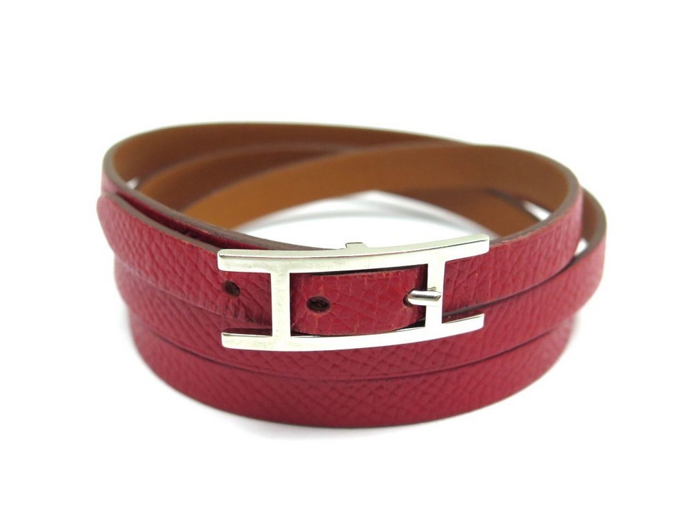 Hermès Bracelet triple tour en cuir Hapi bracelet hermes hapi 3 triple tour taille m cuir