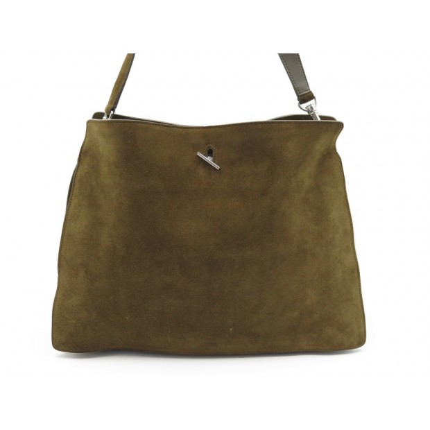 SAC A MAIN CELINE NEW SHOULDER BAG GM EN VEAU VELOURS VERT KAKI HAND BAG 2100€