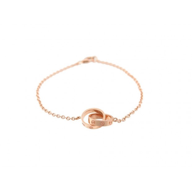 NEUF BRACELET CARTIER LOVE B6027000 CHAINE EN OR ROSE 18CT T 17 PINK GOLD 1570