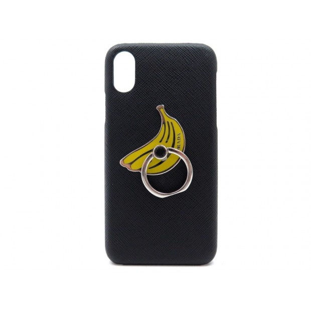 NEUF ETUI TELEPHONE PRADA SAFFIANO BANANA 1ZH058 IPHONE X CUIR PHONE CASE 270€