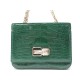 NEUF SAC A MAIN ELIE SAAB CUIR ALLIGATOR VERT 