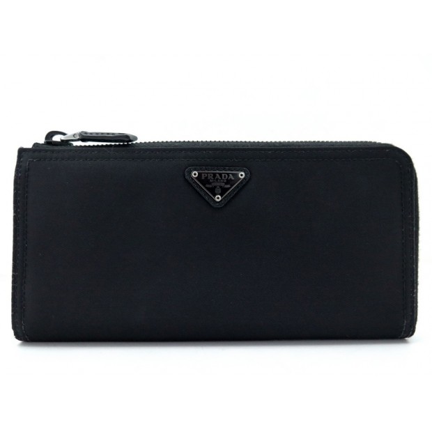 NEUF PORTEFEUILLE PRADA EN NYLON NOIR PORTE MONNAIE CARTES WALLET BILLFOLD 400 