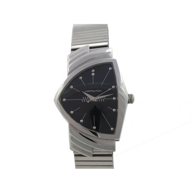 MONTRE HAMILTON VENTURA 955.412 33 MM QUARTZ NOIR ACIER STEEL WATCH 750€