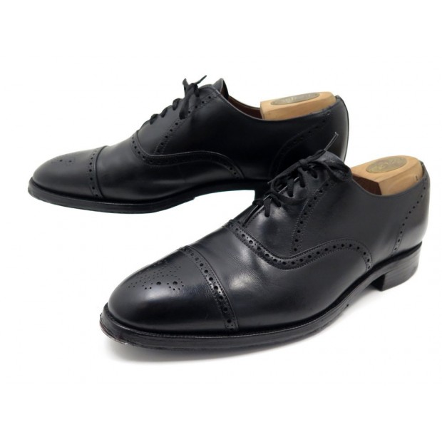 CHAUSSURES BOWEN RICHELIEU 44.5 CUIR NOIR BOUT FLEURI BLACK LEATHER SHOES 305€