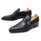 CHAUSSURES GUCCI 114416 MOCASSINS T44 EN CUIR NOIR LOGO GG LOAFERS SHOES 600