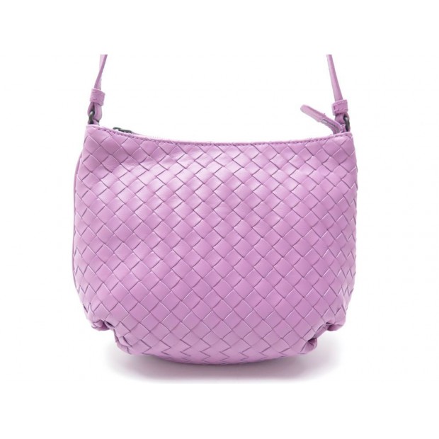 NEUF SAC A MAIN BOTTEGA VENETA BANDOULIERE CUIR TRESSE ROSE PINK HANDBAG 1350€