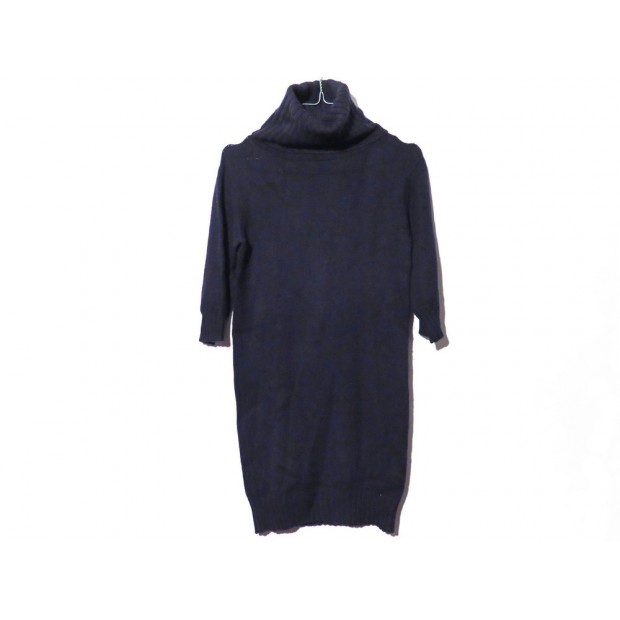 PULL LONG YVES SAINT LAURENT COL ROULE 38 M LAINE BLEU MARINE BLUE WOOL TOP 800€