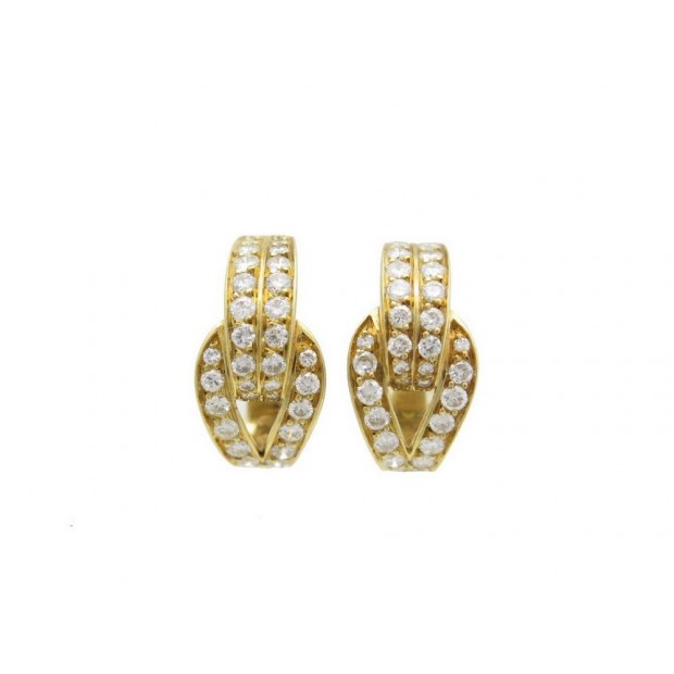 BOUCLES D'OREILLES EN OR 18K 9.7GR 68 DIAMANTS 0.7 CT A CLIP DIAMONDS EARRINGS