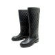 NEUF CHAUSSURES CHANEL BOTTES CUIR NOIR T35 