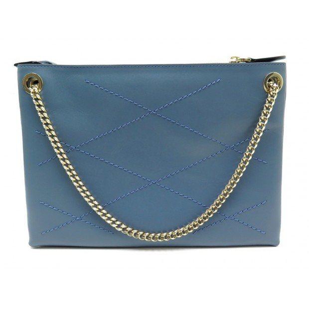 NEUF SAC A MAIN LANVIN SUGAR EN CUIR BLEU HAND BAG PURSE BLUE LEATHER 1100