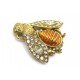 VINTAGE BROCHE CHRISTIAN DIOR BOUTIQUE ABEILLE STRASS & METAL DORE GOLDEN BROOCH