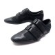 CHAUSSURES GUCCI 091835 BASKETS 44.5 CUIR NOIR & TOILE MONOGRAMME SNEAKERS 470€