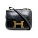 VINTAGE SAC A MAIN HERMES CONSTANCE 24 EN CUIR BOX NOIR 1973 HANDBAG PURSE 7350€