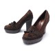 NEUF CHAUSSURES YVES SAINT LAURENT DIANE 38 ESCARPINS EN DAIM MARRON SHOES 775