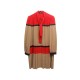 NEUF ROBE GUCCI TAILLE 44 IT 40 FR M EN SOIE MARRON & ROUGE NEW SILK DRESS 1900€