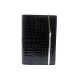 COUVERTURE AGENDA HERMES CUIR CROCO NOIR STYLO PORTE MINE ARGENT NOTEBOOK COVER