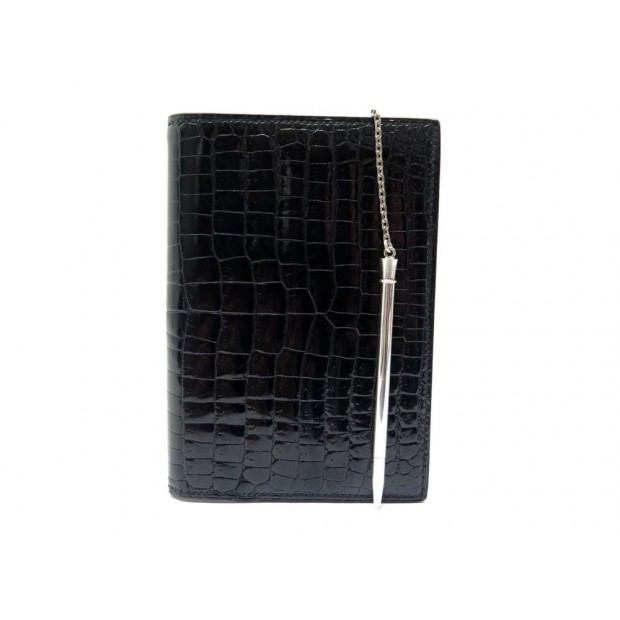 COUVERTURE PORTE AGENDA HERMES EN CUIR DE CROCODILE STYLO EN ARGENT DIARY HOLDER