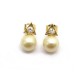 BOUCLE D'OREILLES PERLE OR JAUNE ET DIAMANTS 