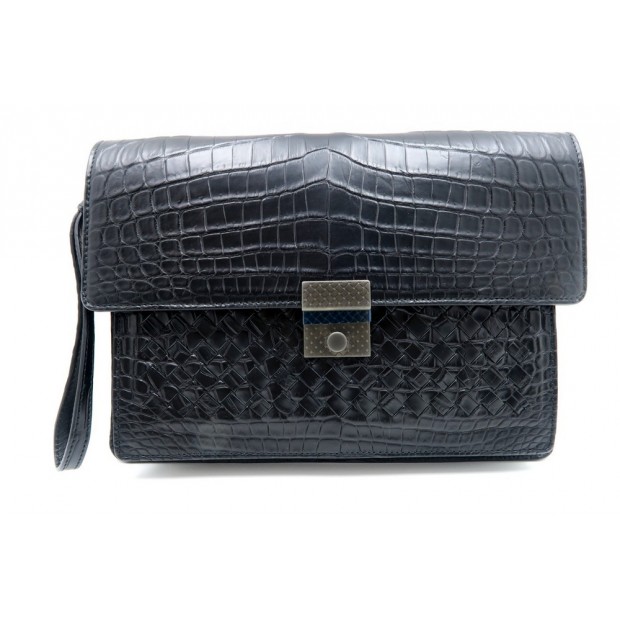 NEUF SACOCHE BOTTEGA VENETA EN CUIR CROCODILE + DUSTBAG 