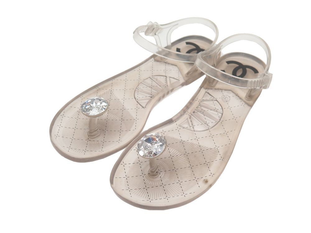 chaussures chanel sandales 37 en caoutchouc