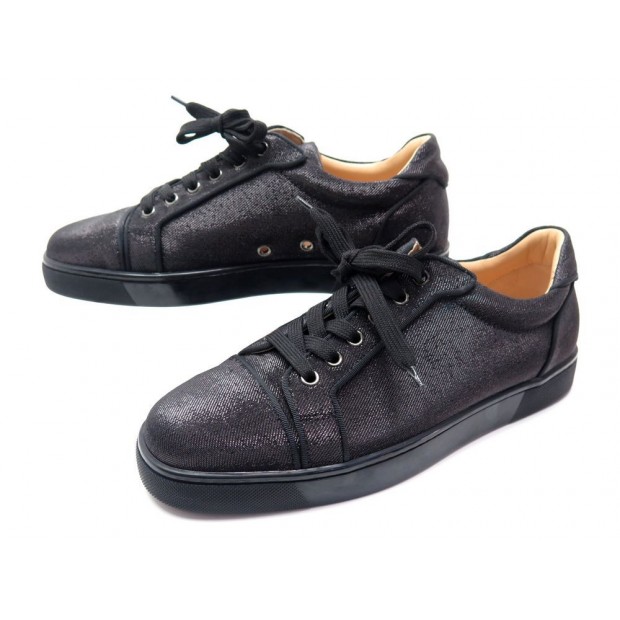 NEUF CHAUSSURES CHRISTIAN LOUBOUTIN SEAVASTE ORLATO BASKETS 42 TISSU NOIR 650€